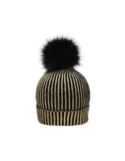 Bonnet Hiver Femme Pompon Tricot Métallisé Myrtle Beach