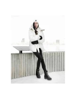 Bottes Hiver Canadiennes Femme Anfibio Bree Cuir Doublées 100% Laine Naturelle