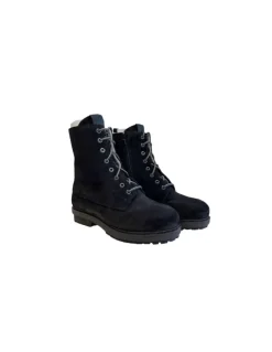 Bottes Hiver Canadiennes Femme Anfibio Bree Cuir Doublées 100% Laine Naturelle