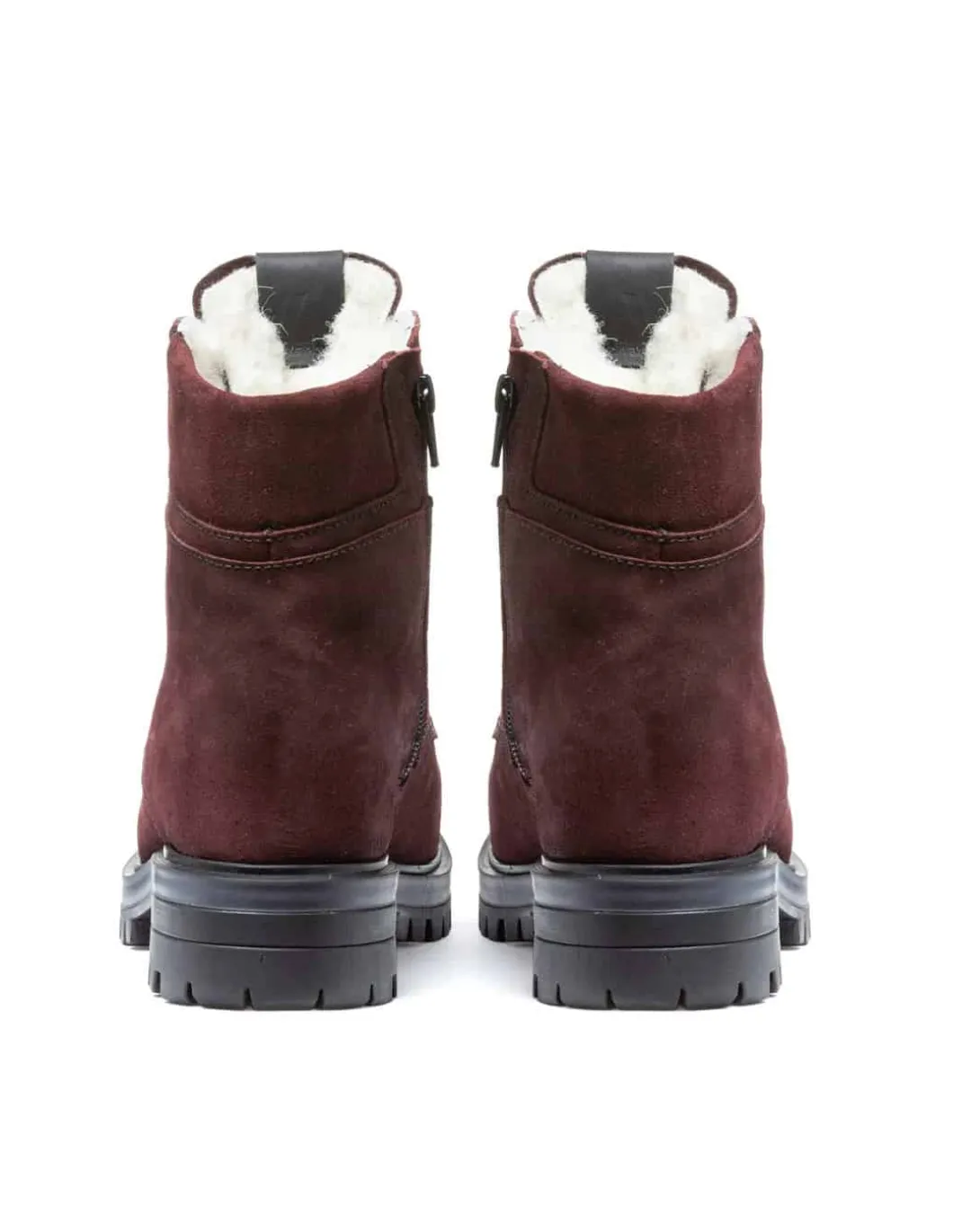 Bottines Canadiennes Femme Anfibio Cuir Doublées 100% Laine Naturelle