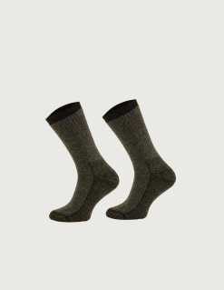 Chaussettes D'hiver De Trekking En Laine Mérinos Durables Et Douces Kaki