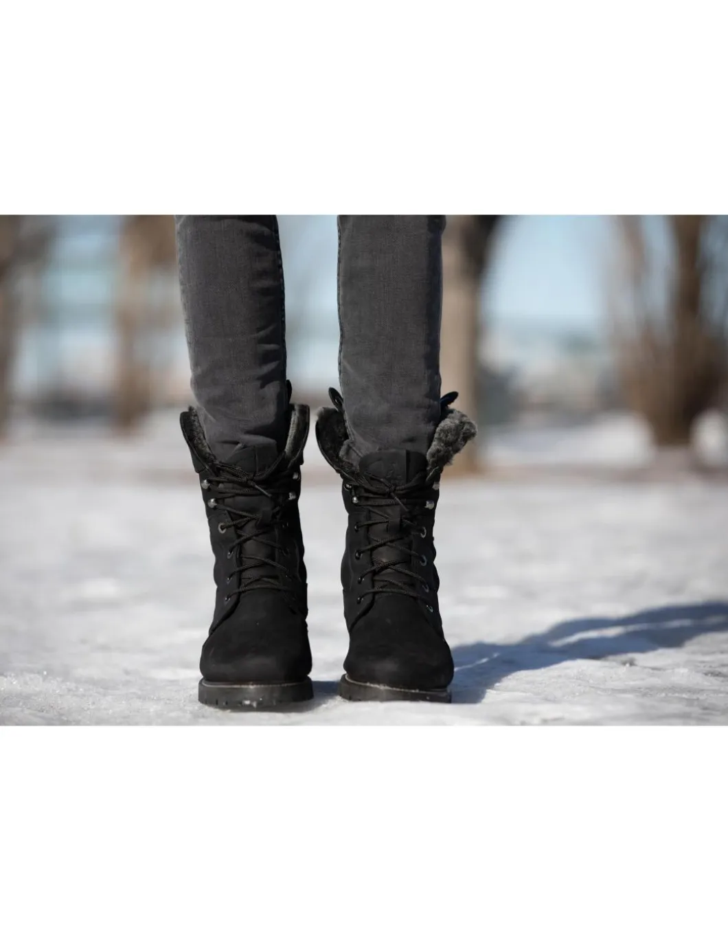 Chaussures Canadiennes Hiver Homme Anfibio Cuir Doublées 100% Laine Naturelle